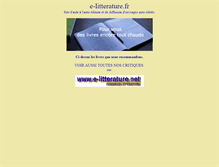 Tablet Screenshot of e-litterature.fr